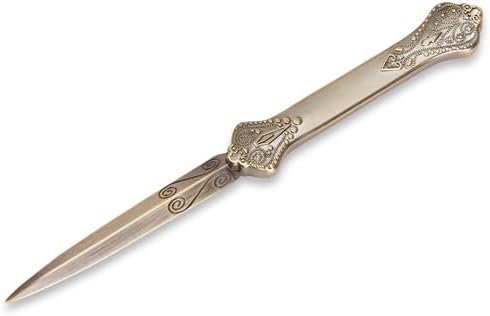 Nostalgic Impressions Decorative Letter Opener Paper Cutting Knife Premium Antiqued Metal for Envelopes with Vintage Detail 7” Long