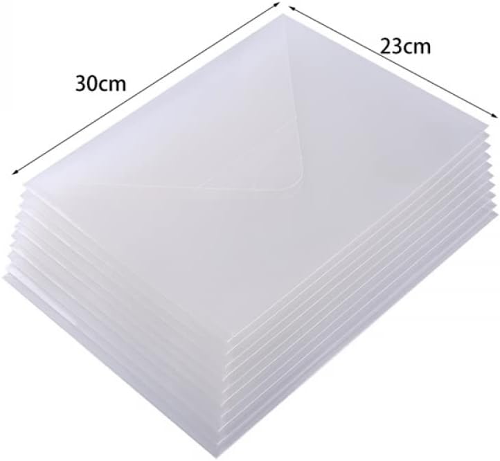 10 Pack Large Size Upgard Plastic Storage Envelopes for Dies and Stamps Plastic Reusable Envelopes Bags for Cutting Dies Stencil Embossing Crafts for DIY Scrapbooking Paper Card Craft Organizer Holder