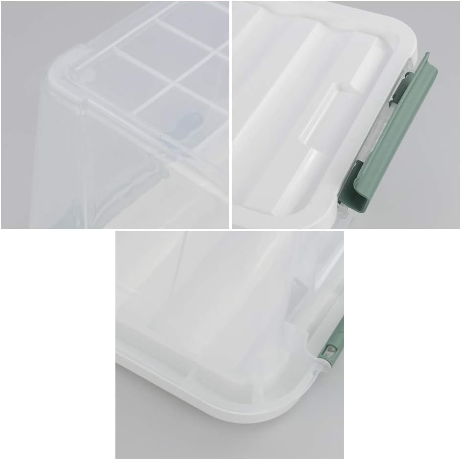 Gloreen 20 Quart Clear Storage Bins with Lid and Handle, Multipurpose Stackable Plastic Storage Latches Box/Containers,set of 4