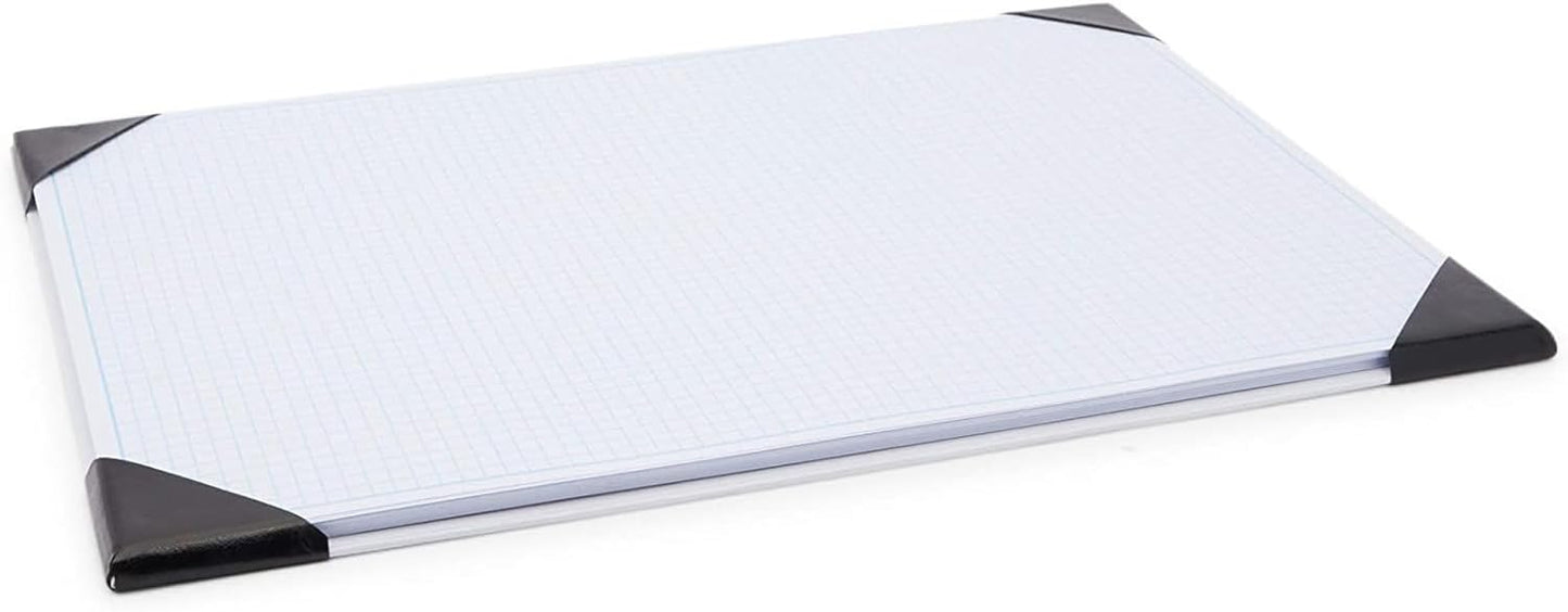 Stockroom Plus Desk Blotter Graph Paper Pad - 17 x 12 in, 50-Sheet White Refillable Desk Pad Mat - Large Notepad for Sketching, Notes & Doodles