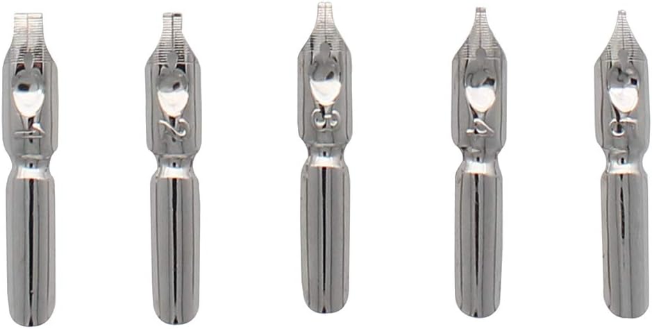 Gullor Quill Handcraft Feather Dip Pen Stem Metal Nib Pen Writing Quill with 5 Extra Nibs, Style A