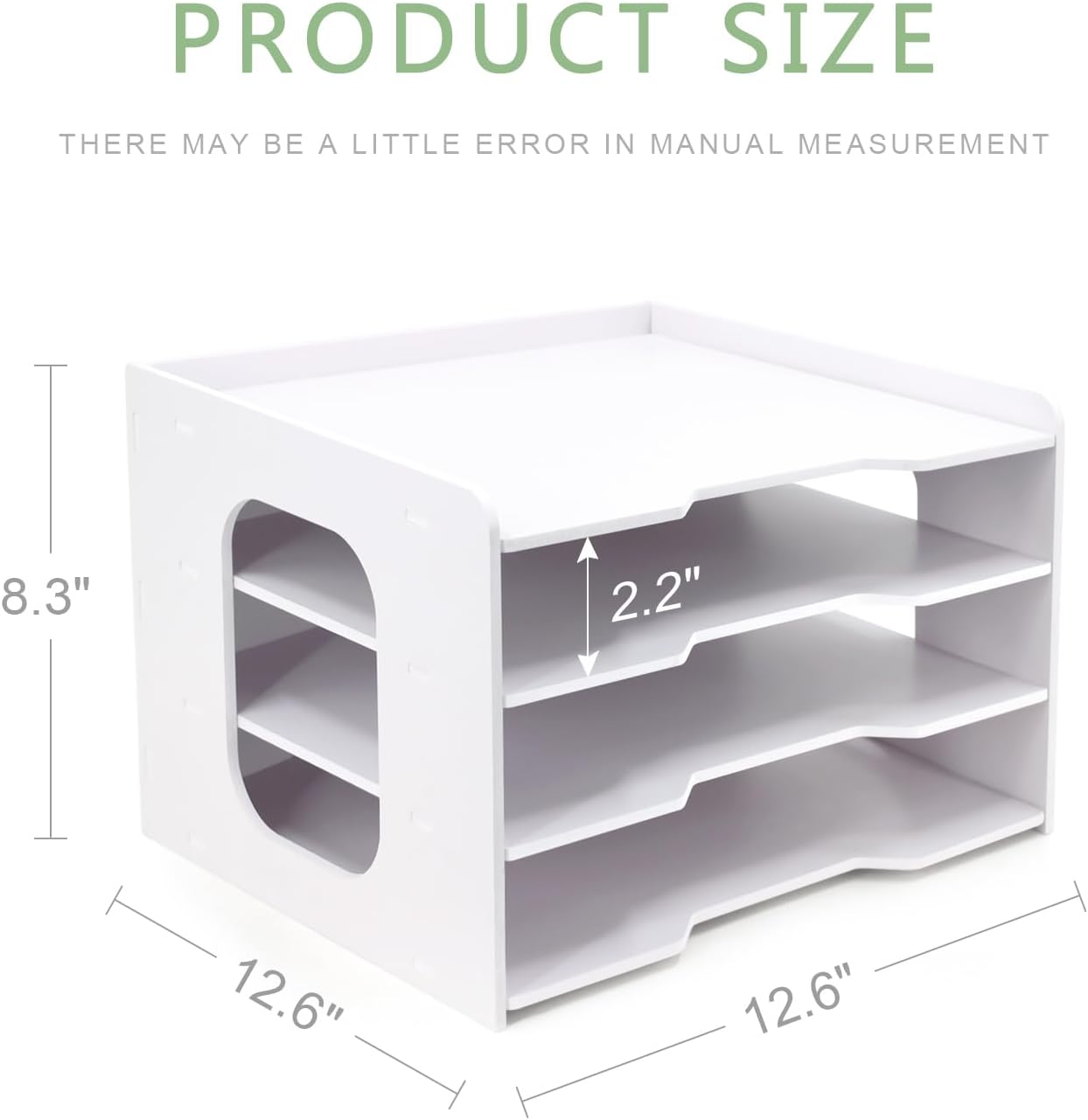 SONGWAY Scrapbook Paper Organizer 12x12-4 Tier File Organizer for Desk, 12x12 Stackable Scrapbook Paper Storage Trays, Desktop File Storage Cube for Home Office School