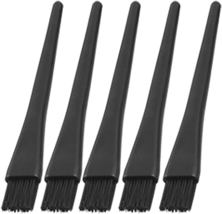 1.5 x 0.5cm Black Plastic Round Handle Anti Static ESD Brush 5 Pcs