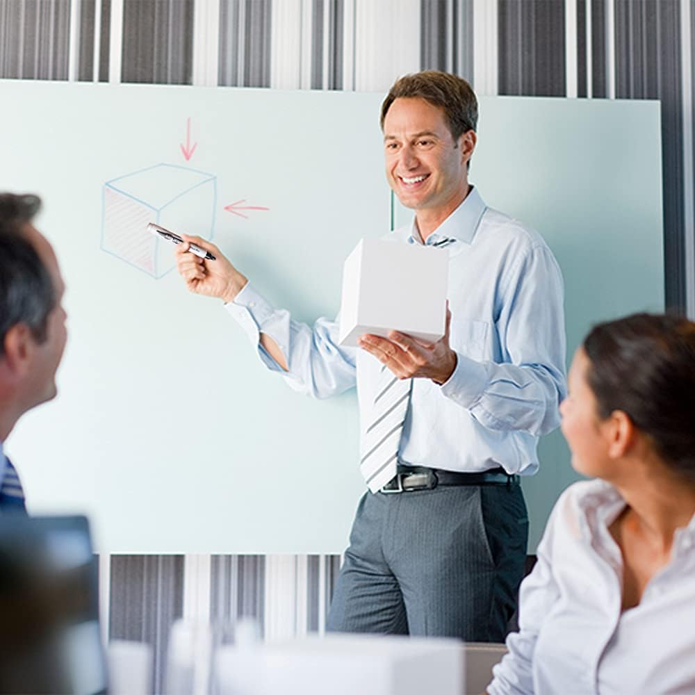 VIZ-PRO Dry Erase Markers, Fine Bullet Tip, 3 Assorted Colors, 12-Count Low-Odor Whiteboard Pens