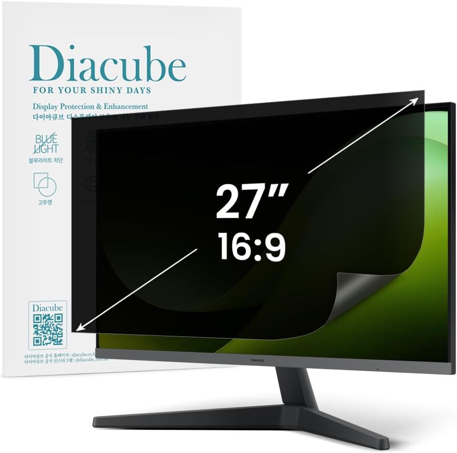 27 Inch Computer Privacy Screen Filter for 16:9 Aspect Ratio Widescreen Desktop PC LED Monitors – Compatible with Curved Monitors - Eye Protection | Anti-UV | Anti-Glare, Anti Spy Screen Protector Film