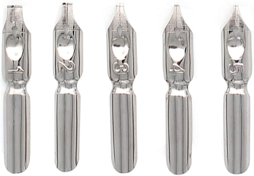 Gullor Quill Handcraft Feather Dip Pen Stem Metal Nib Pen Writing Quill with 5 Extra Nibs, Style D