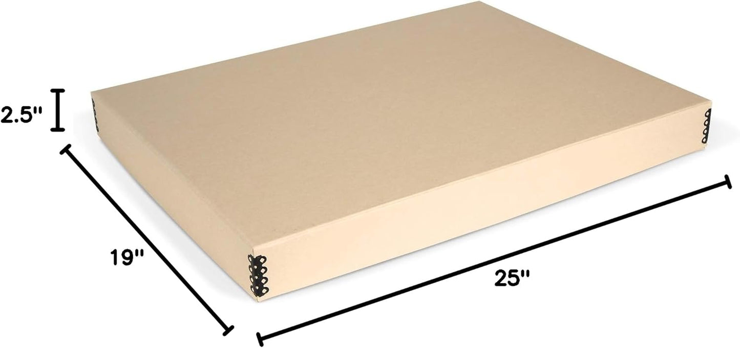 Gaylord Archival Tan Drop-Front Newspaper Preservation Box - 19W x 25L x 2 1/2" H