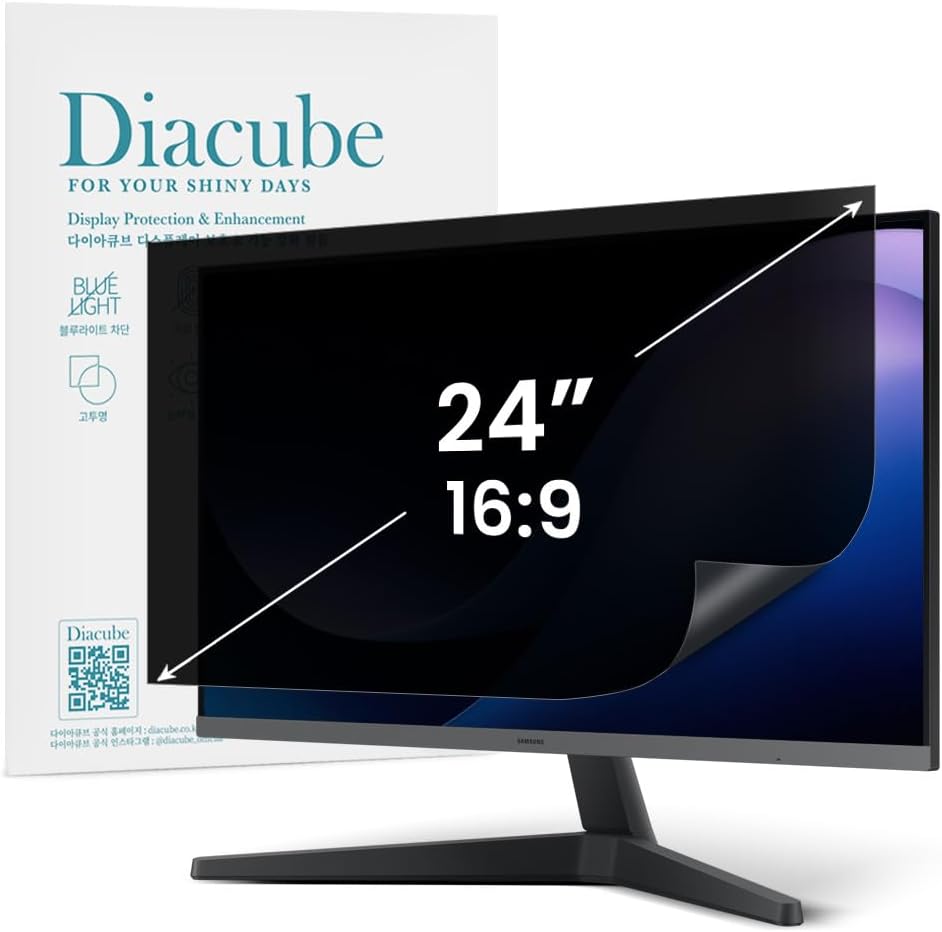24 Inch Computer Privacy Screen Filter for 16:9 Aspect Ratio Widescreen Desktop PC LED Monitors – Compatible with Curved Monitors - Eye Protection | Anti-UV | Anti-Glare, Anti Spy Screen Protector Film