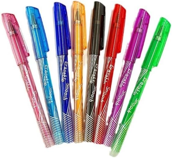 Retractable Erasable Gel Pens, 0.5mm Fine Tip, 12 Colors, Comfort Grip for Journaling, Note-Taking