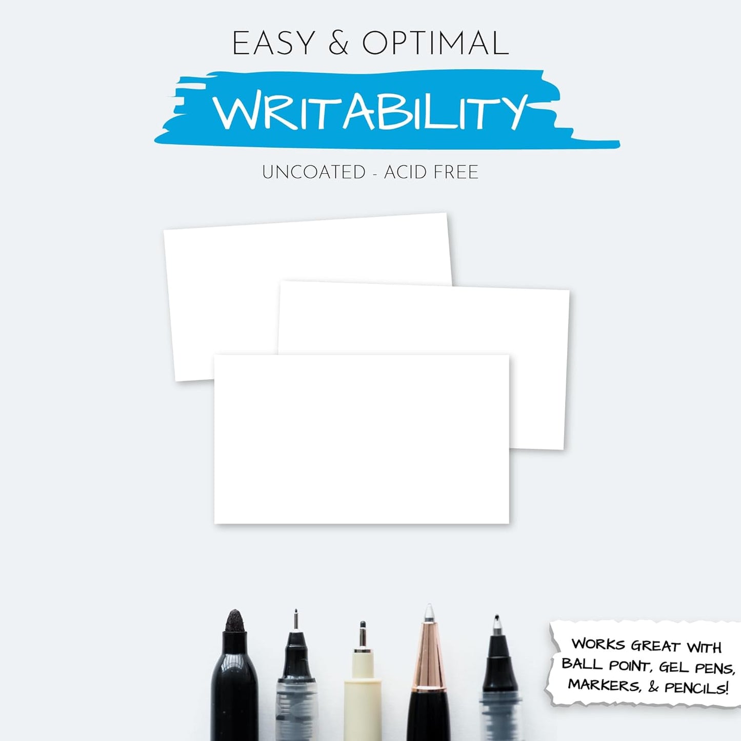 Home Advantage 3x5 Blank Index Cards - Our 50 Pack of Blank Note Cards Use Heavy Duty Cardstock to Make Them Bleed Proof