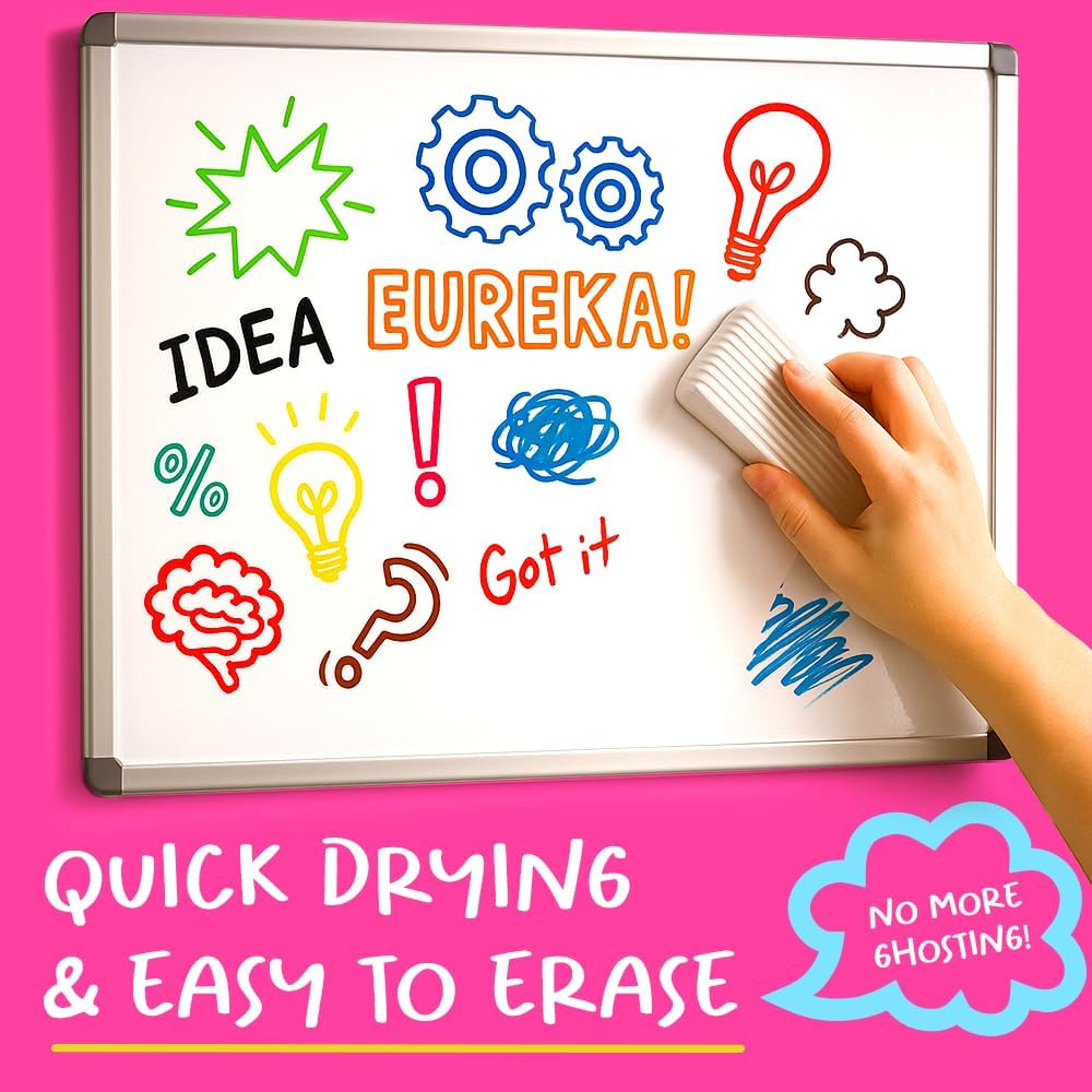 Chalkola Dry Erase Markers Chisel Tip (15 Pack, 12 Colors) | Dry Erase Pens - Non toxic, Low odor Whiteboard Markers for Kids, Teachers, Office, School, Classroom Supplies & Accessories