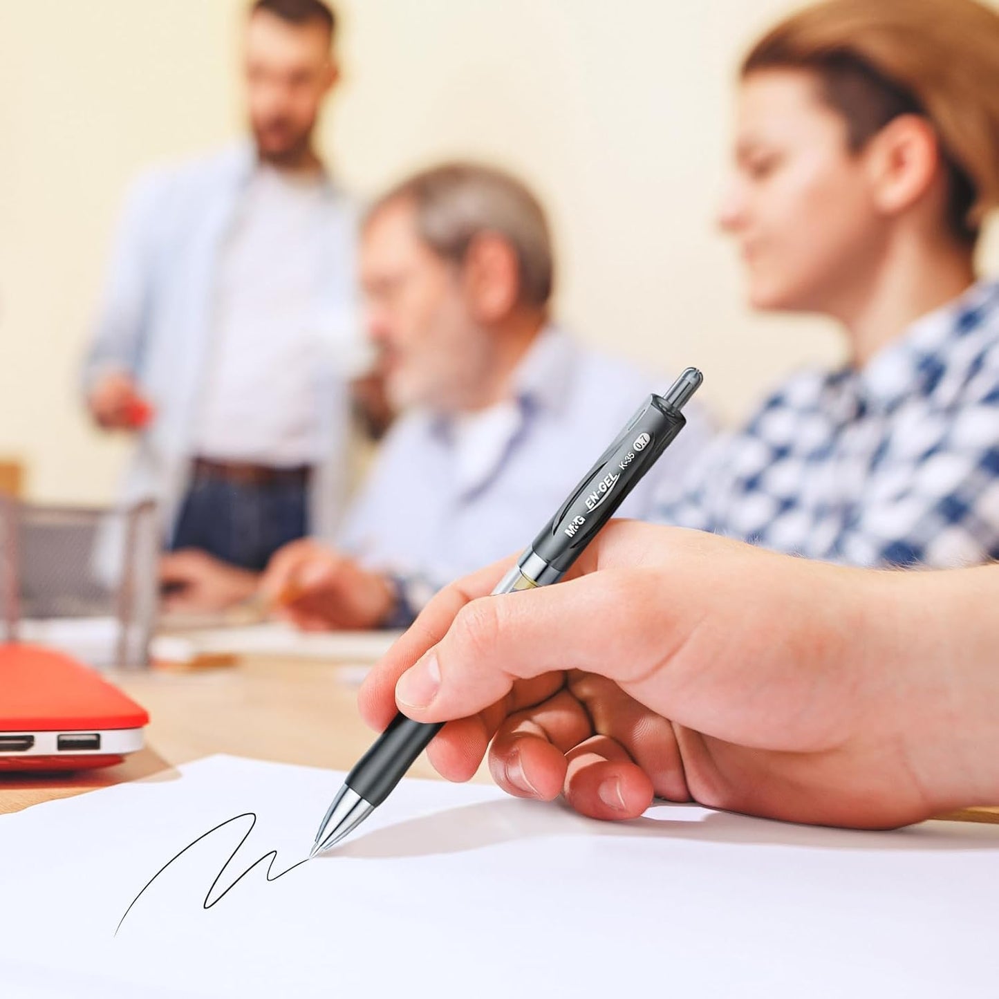 M&G Gel Pens, 0.7mm Black Gel Pens Medium Point, 36 PCS Retractable Gel Ink Rollerball Pens, Gel Ink Pens with Premium Ink & Comfort Grip for Smooth Writing Office School Men Women