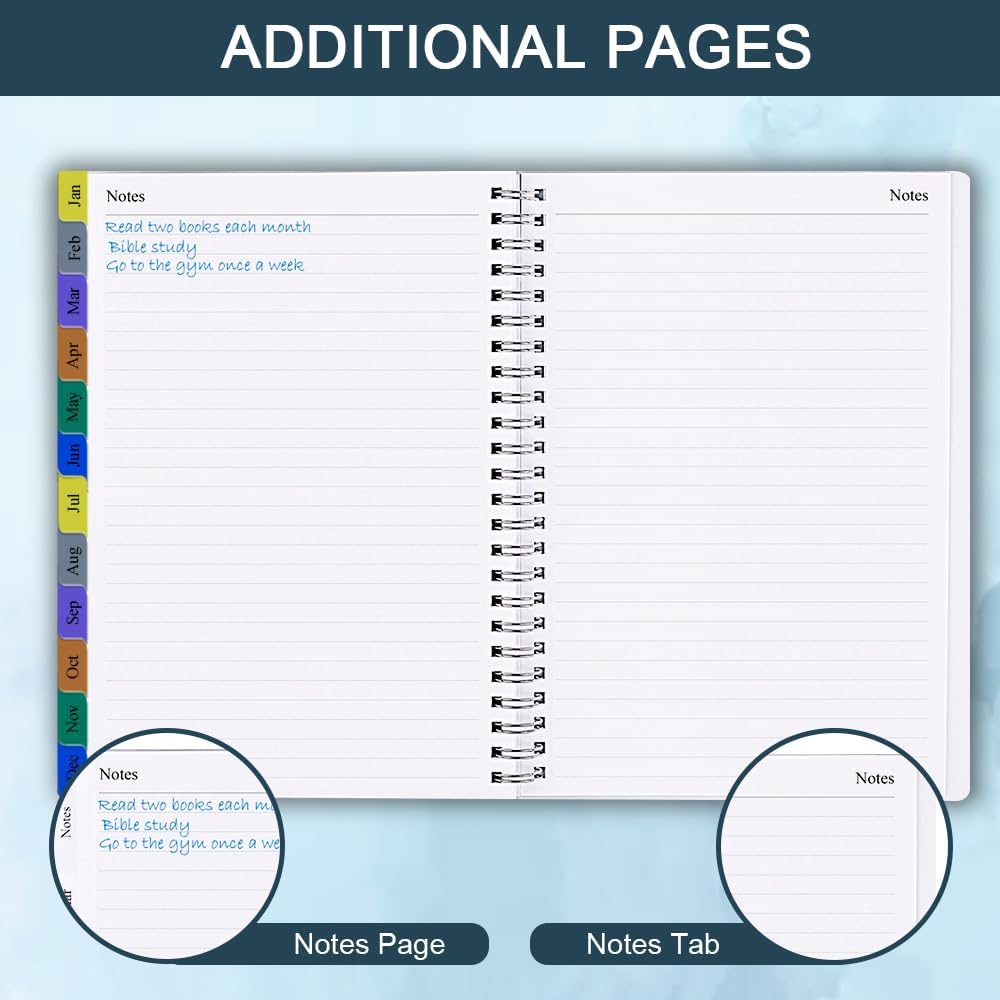 2025-2026 Planner - Weekly & Monthly Planner Runs Jul 2025 to Jun 2026, 6.25" x 8.25", 12 Monthly Tabs, 14 Notes Page, Plastic Pocket, Flexible Cover with Twin-Wire Binding, Planners 2025-2026