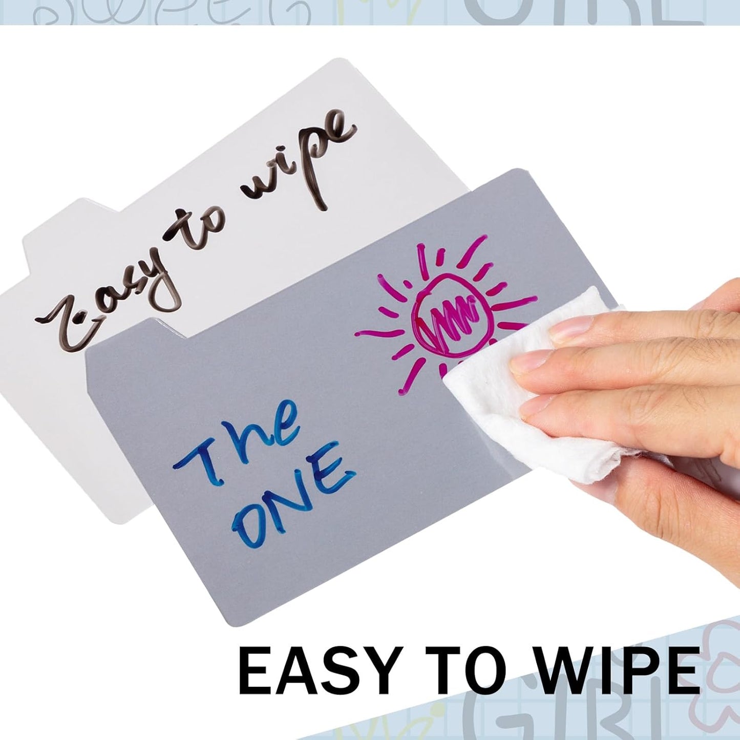 Harloon 52 Pcs Dry Erase Index Card Guide Set Include 50 Index Card Dividers 2 Number Alphabet Sticker with Tabs Photo Dividers for Office Business Back to School Supplies(5 x 8 Inch,Morandi)