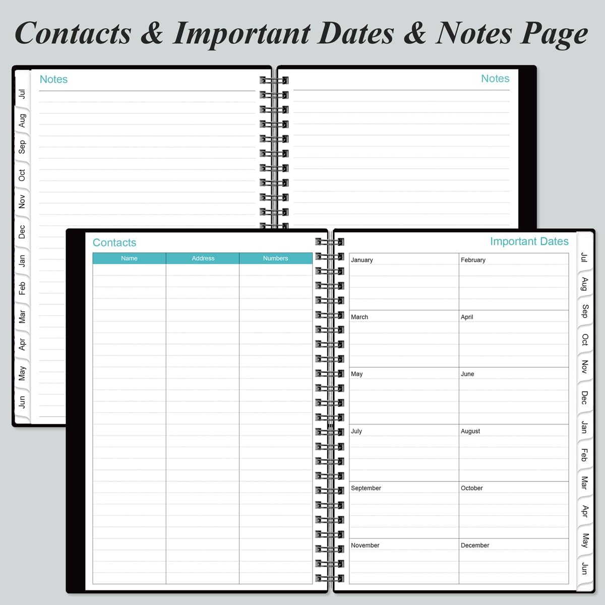2025-2026 Daily & Monthly Planner - One Page Per Day, Daily Planner from July 2025 to June 2026, Planner 2025-2026 with 12 Monthly Tabs, 6.4" x 8.5", Black