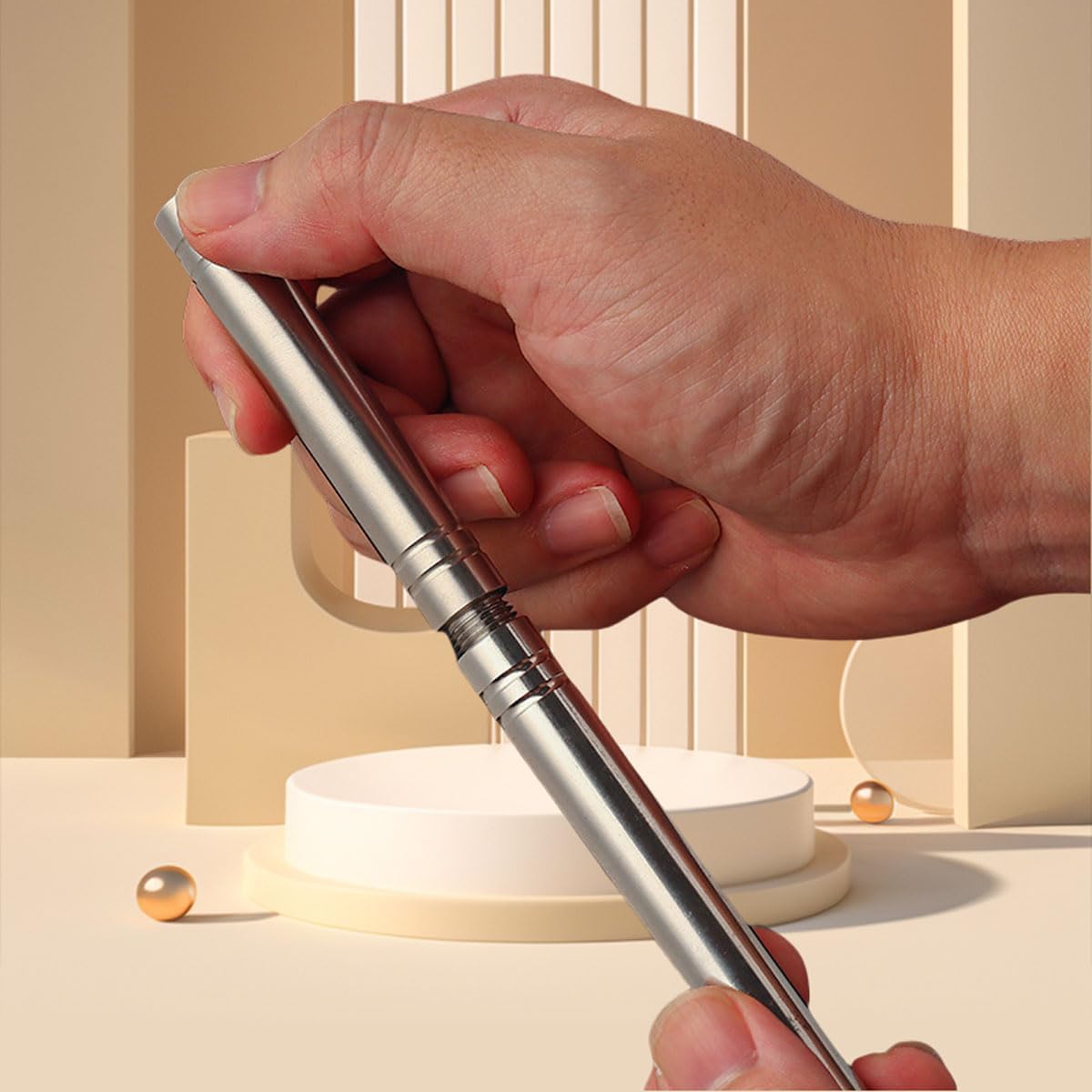 4.13" All-steel Fancy Letter Opener Envelope Slitter, Office Desktop Mail Opener, Stainless Steel Letter Envelope Knife for Home, Office (Stick Shaped, Sliver)