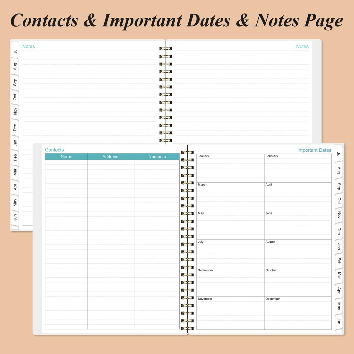 2025-2026 Daily & Monthly Planner - One Page Per Day, Daily Planner from July 2025 to June 2026, Planner 2025-2026 with 12 Monthly Tabs, 8.5" x 11", Rose Leaf