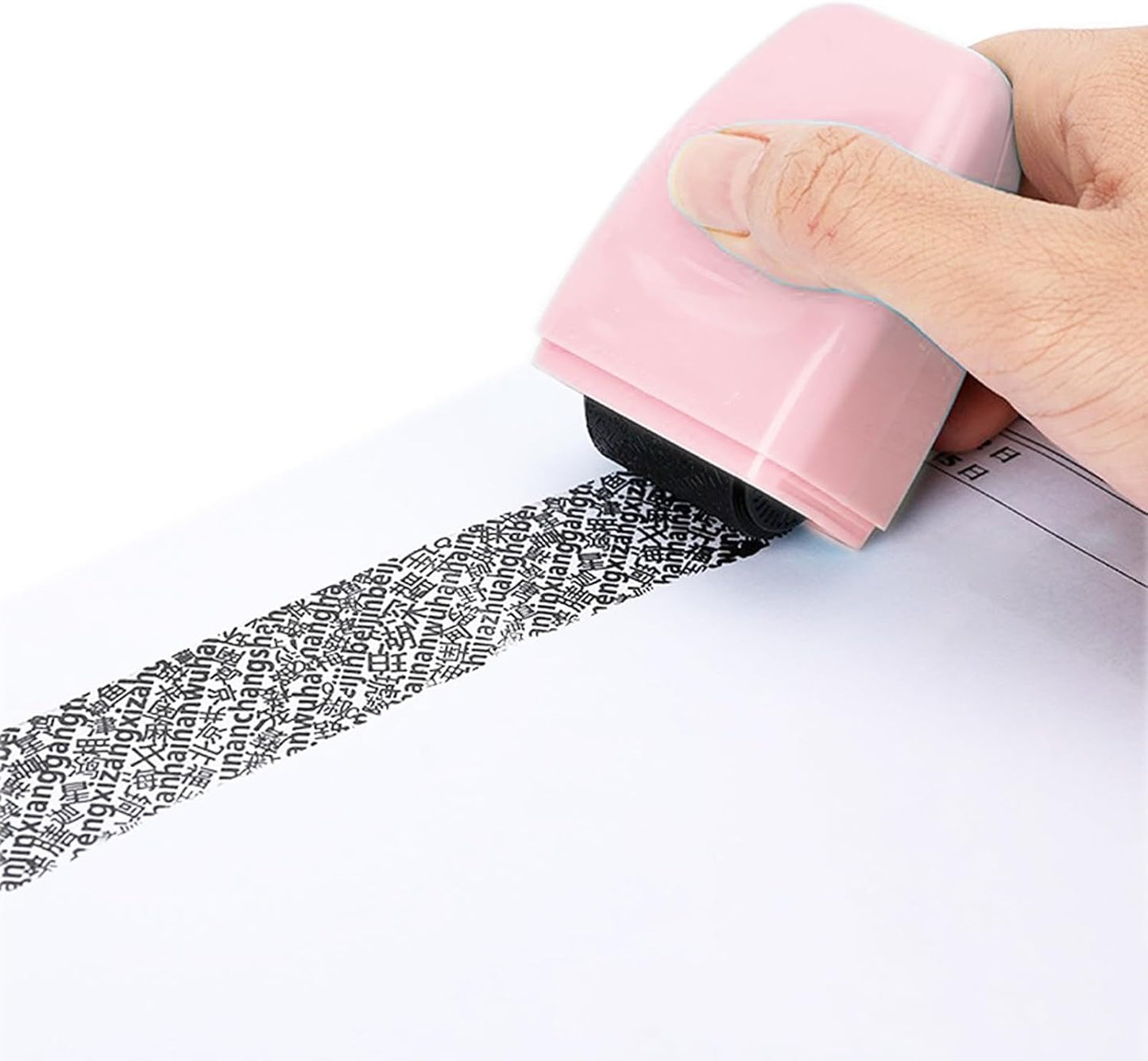 Electric Letter Opener and Confidential Roller Stamp Combo, Portable Office School Stationery for Cutting Envelope,ID Blockout, Womens Mens Moms Dads Gifts for Birthday Anniversary (White+Pink)