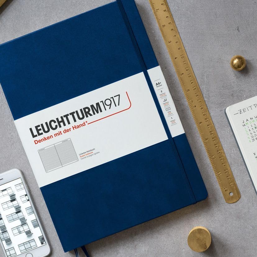 LEUCHTTURM1917 - Notebook Hardcover Medium A5-251 Numbered Pages for Writing and Journaling (Fox Red, Dotted)