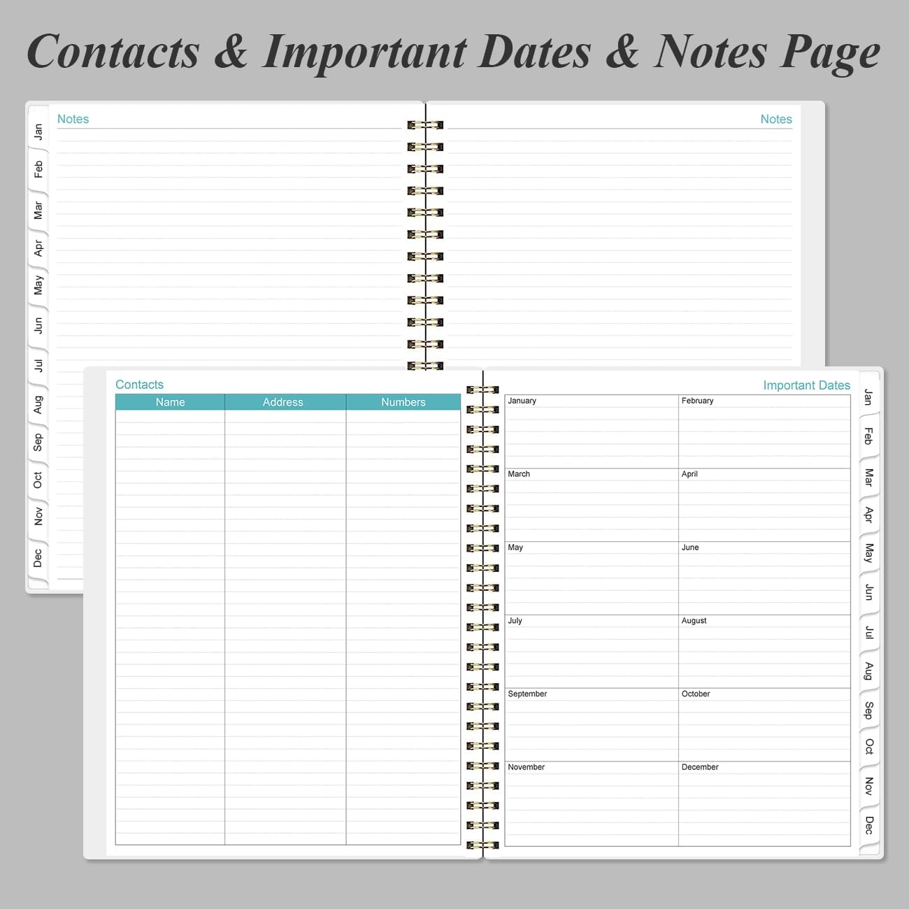 2025 Planner - Planner 2025 from January 2025 to December 2025 with 12 Monthly Tabs, Flexible Cover, Inner Pocket, 8.5" x 11", Leaf Black