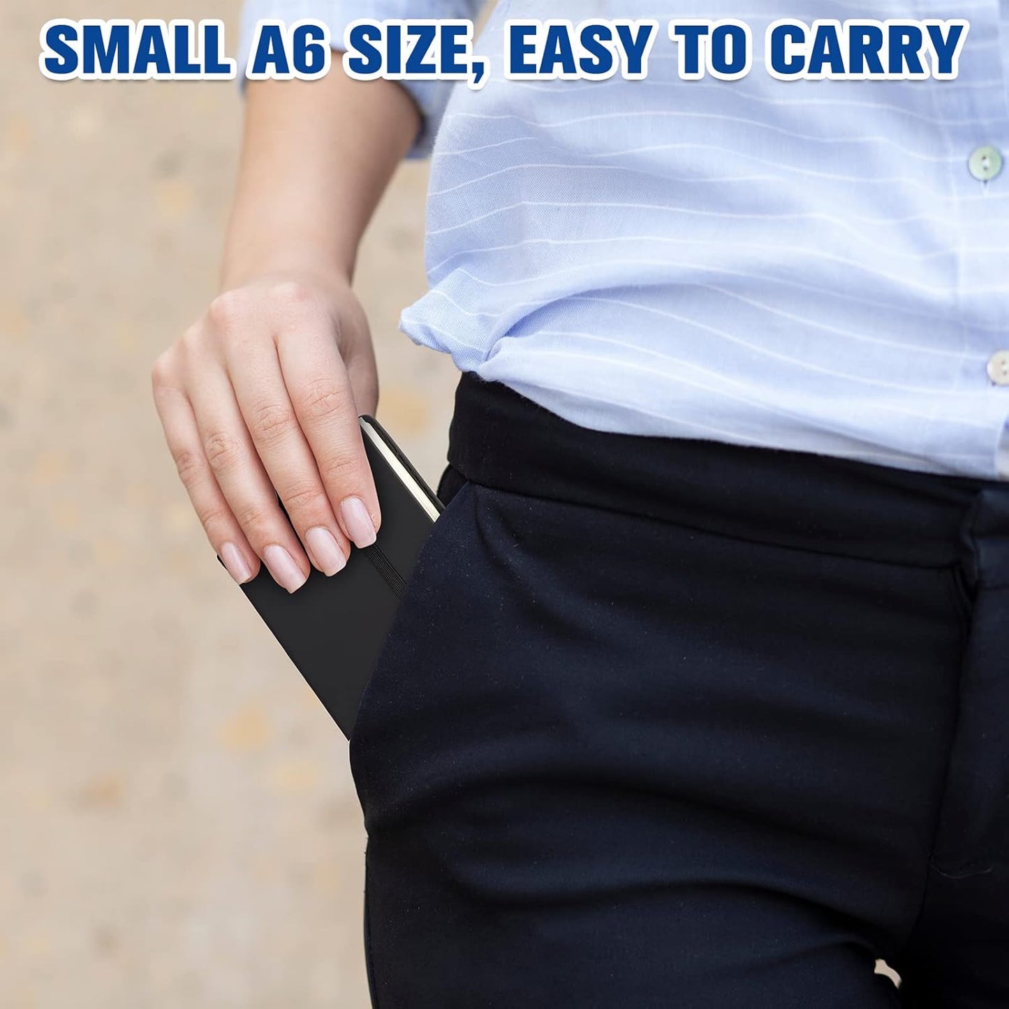 Laumoi 20 Pack Pocket Notebook Journals 3.7" x 5.7" Hardcover Small Mini Pocket Notebooks with Pen Holder A6 Lined Journal with 100 Gsm Paper(Black)