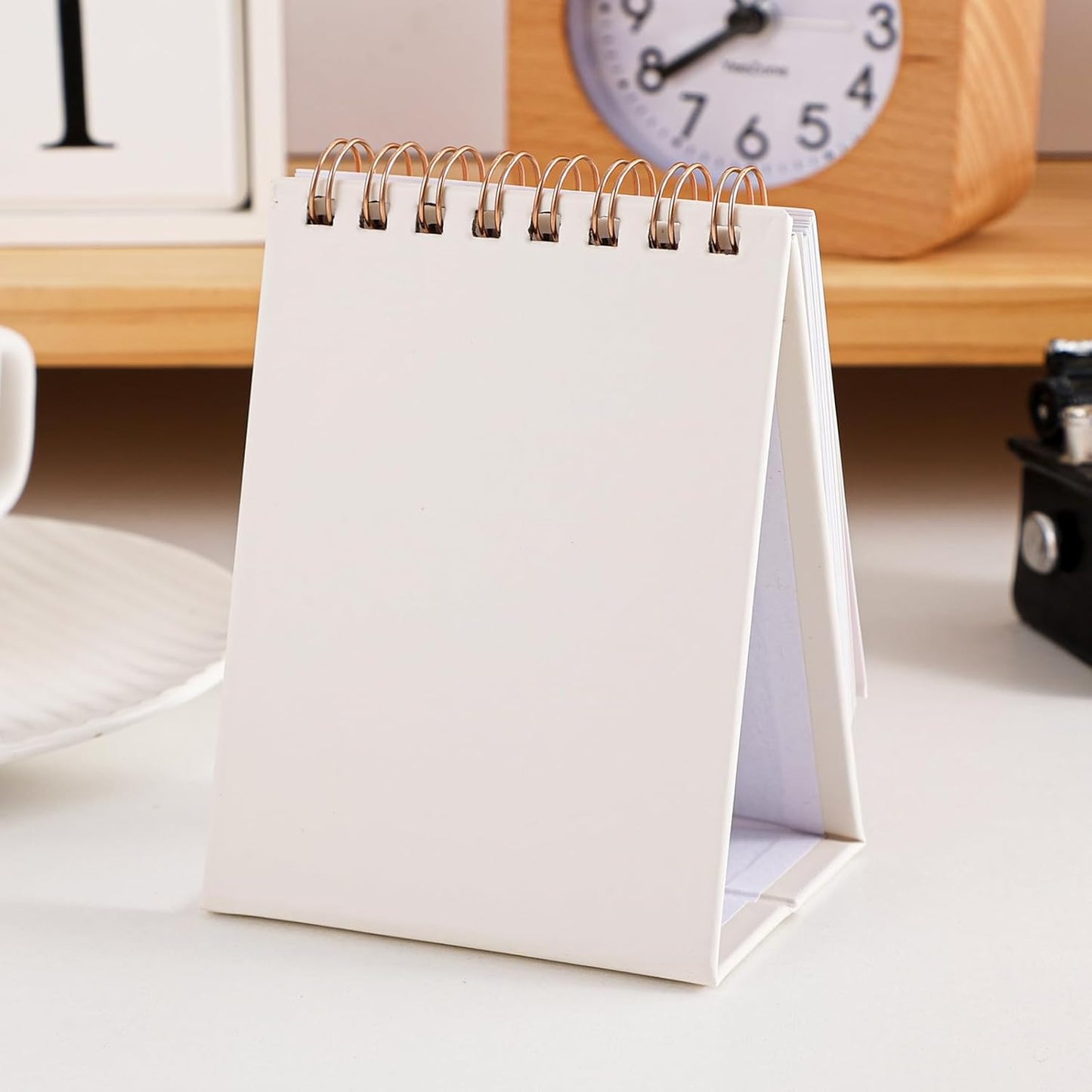 Mini Desk Calendar 2025-2026 - Runs From July 2025 until Dec 2026 Monthy Small Desktop Calendar 250 GSM Thick Paper Twin-Wire Binding for Home or Office (Pink)