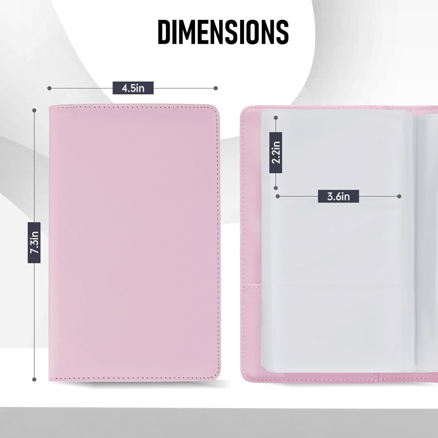 300 Business Cards Holder, 50 Pages Gift Cards Holder, Professional PU Leather Credit Cards Organizer Wallet, Portable Name Card Book Binder Folder, Men Women & Office Supplies, Pink