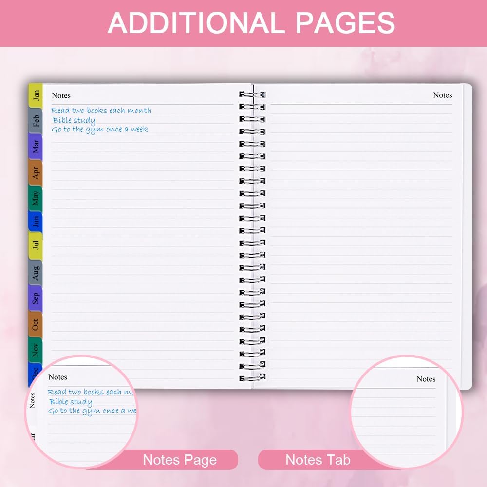 2026 Planner - Weekly & Monthly Planner Runs January 2026 to December 2026, 6.25" x 8.25", 12 Monthly Tabs, 14 Notes Pages, Inner Pocket, Flexible Cover with Twin-Wire Binding, Planners 2026