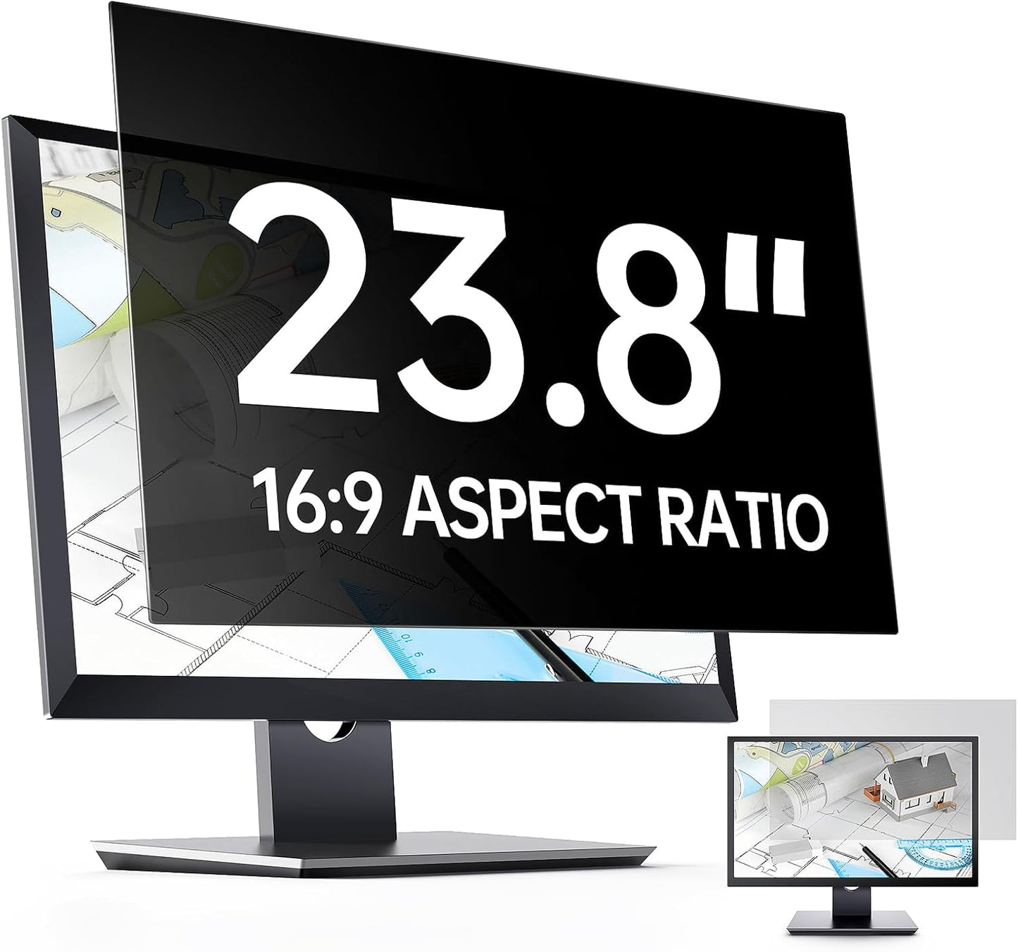 Privacy Screen Filter for 23.8 inch Widescreen Monitors-Privacy Screen for Computer Monitor-Computer Privacy Screen(16:9 20.75”x11.69”)