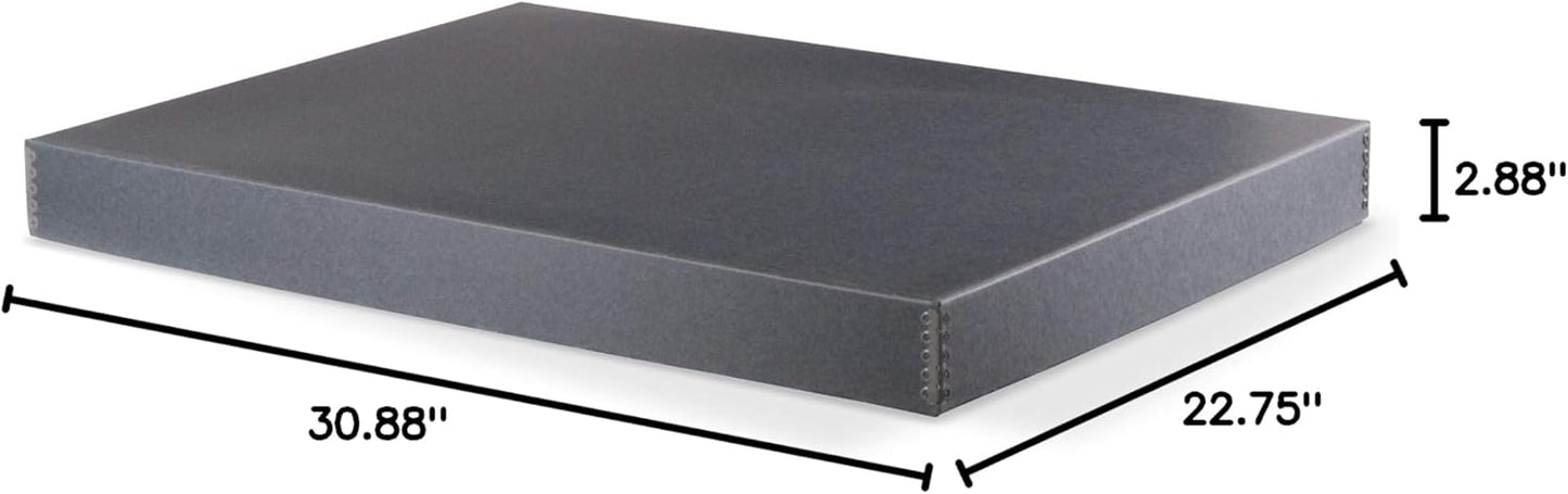 Gaylord Archival Blue/Grey Drop-Front Newspaper Preservation Box - 22 3/4W x 30 7/8L x 2 7/8" H