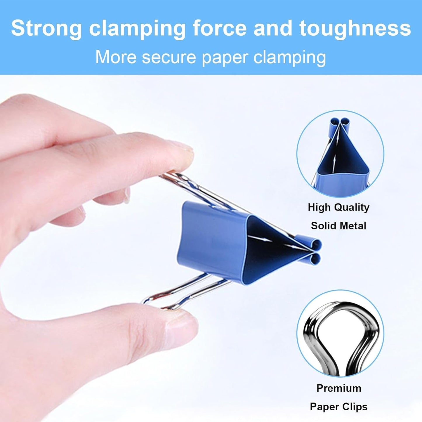 170 Pcs Binder Clips Assorted Sizes, Colored Large, Medium, Small Binder Paper Clips for Office Supplies, Home, School Document Organizing (Blue, Pink, Yellow, Green)