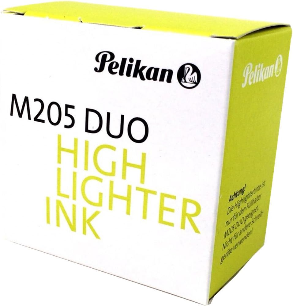 Pelikan 4001 Bottled Ink for Fountain Pens, For Pelikan M205 Classic Duo Highlighter Pen, Fluorescent Yellow, 30ml, 1 Each (344879)