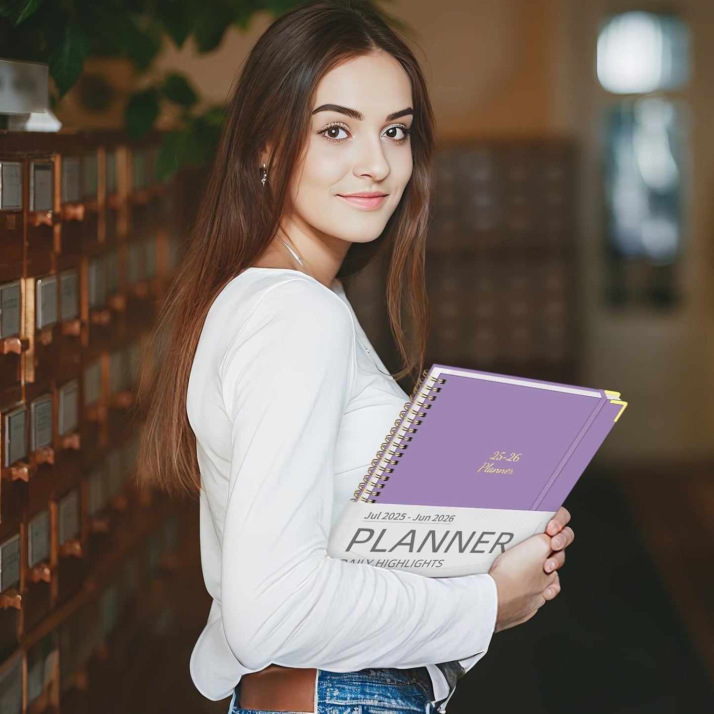 Academic Planner 2025-2026 (8.5" x 11") - Weekly & Monthly Planner (Jul. 2025 - Jun. 2026), Column View Calendar Organizers, Hardcover Agenda Book with Tabs for Office & School, Purple