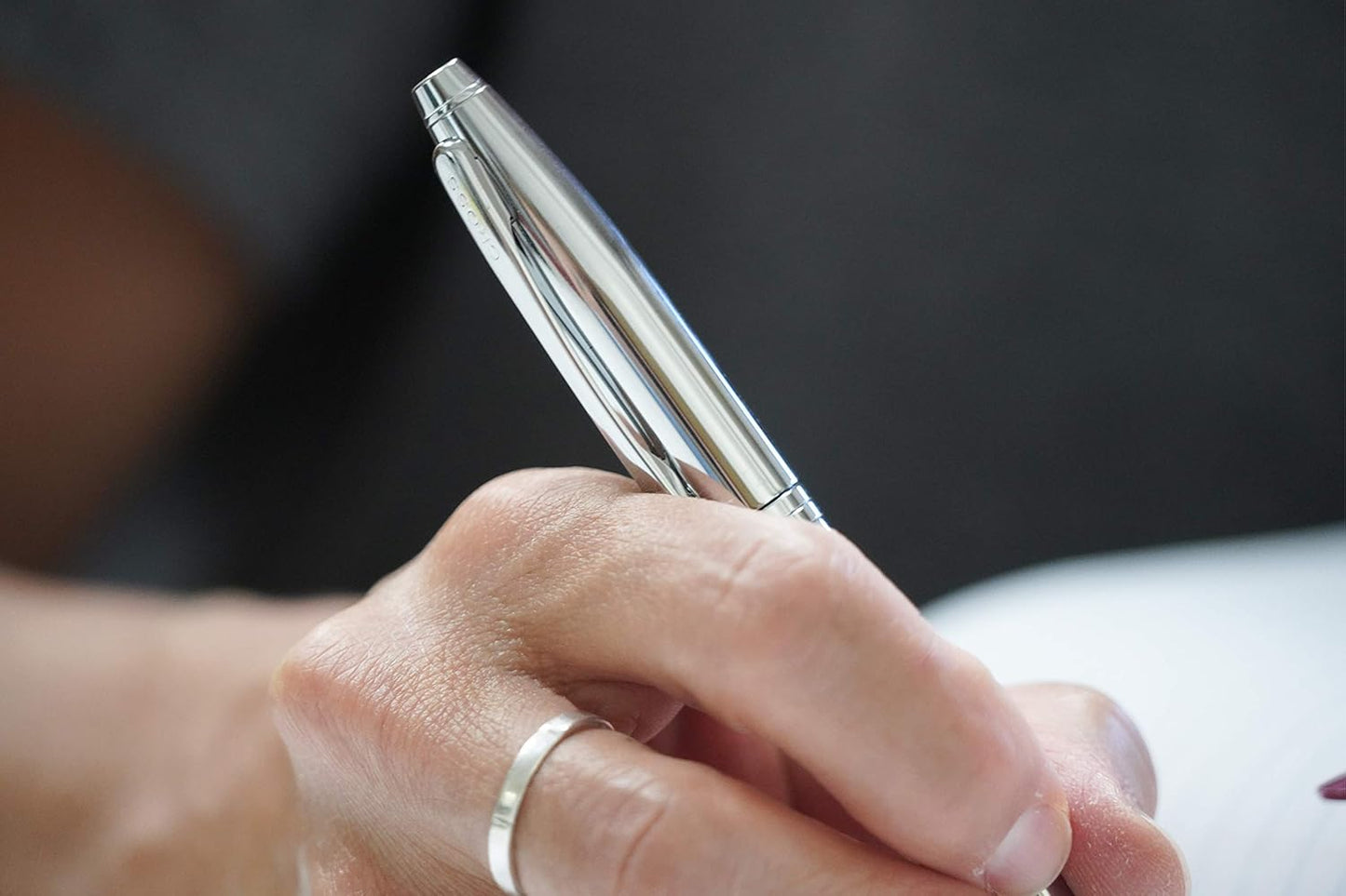 Cross Calais Refillable Ballpoint Pen Presented in a Luxury Gift Box - Medium Point, Black Ink, Polished Chrome