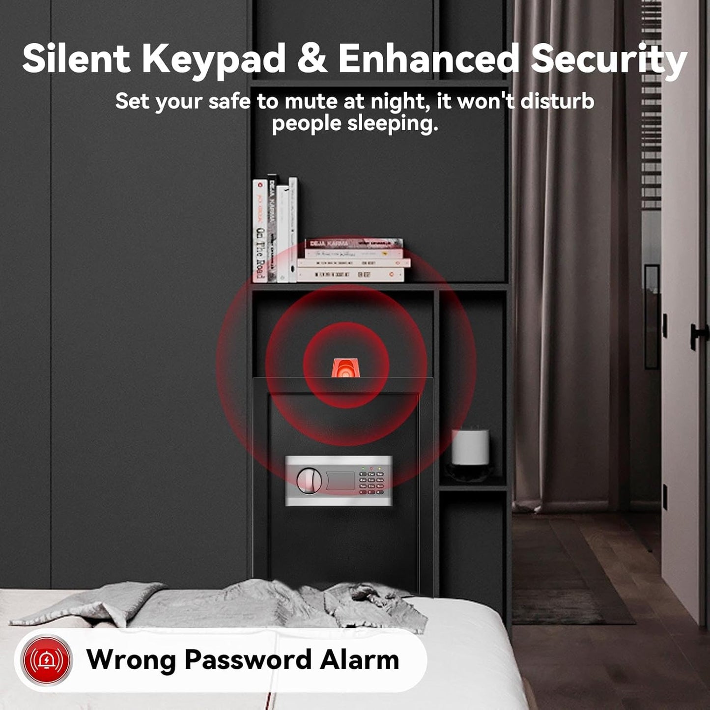 2.5 Cuft Fireproof Safe Box, Home Safe with Fireproof Waterproof, Anti-Theft Electronic Digital Security Box, Mute Function & Alert System, Safety Personal Combination lock for Document Jewelry Cash