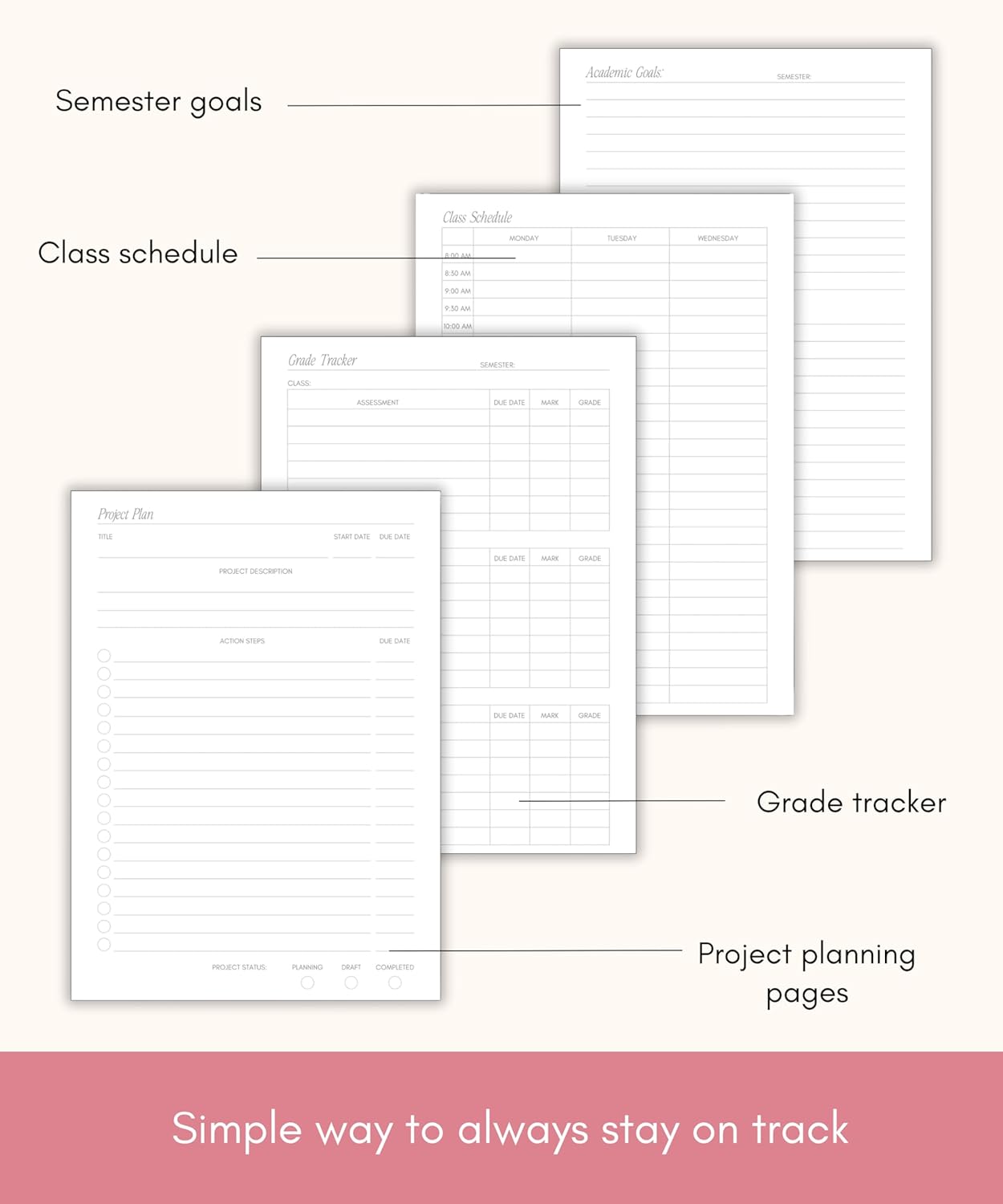 Lamare Academic Planner 2025-2026 – Undated Weekly College Student Planner 2025-2026 For Homeschool, High School, College & Nursing Students
