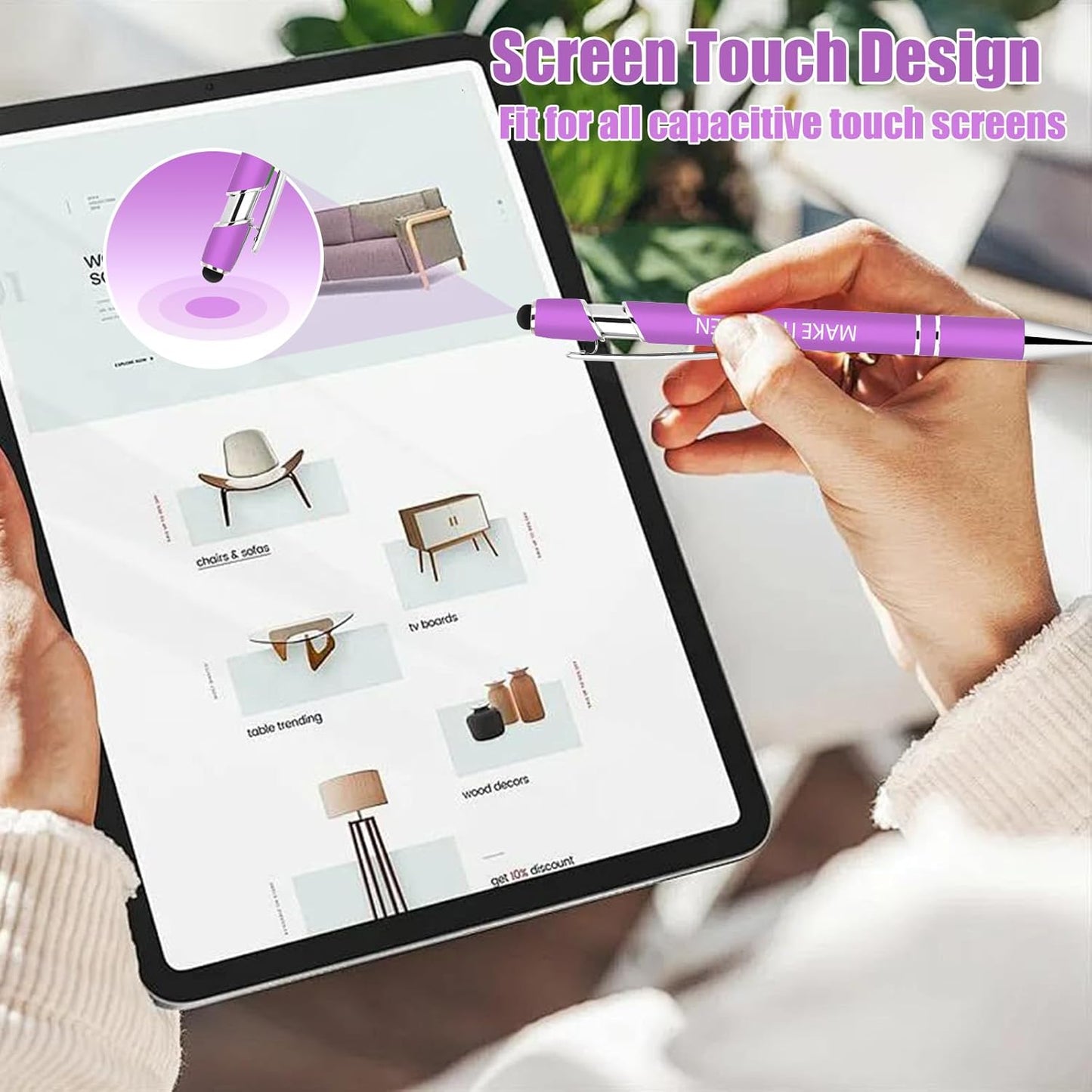 30 Pcs Inspirational Pens Bulk - Motivational Ink Ballpoint Pen with Quotes Stylus Tip Nurse Gifts for School Coworkers Office Supplies Black Ink