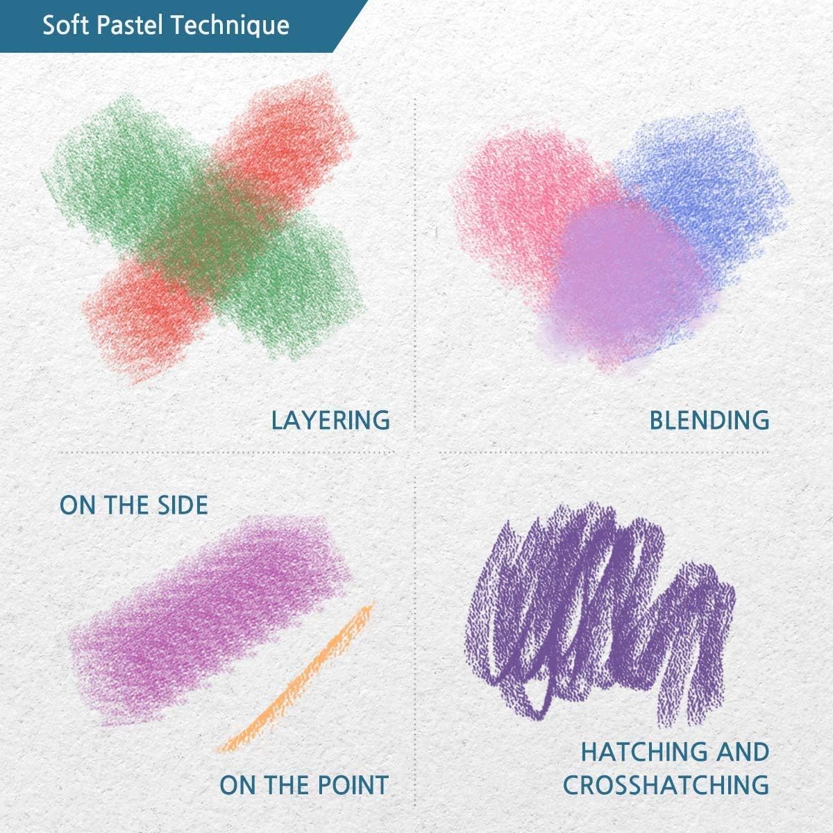 HA SHI Soft Chalk Pastels, 48 Assorted Colors Non Toxic Art Supplies, Square Charcoal, Drawing Media for Artist Stick Pastel for Professional, Kids, Beauty Nail Art, Pan Chalk Pastels