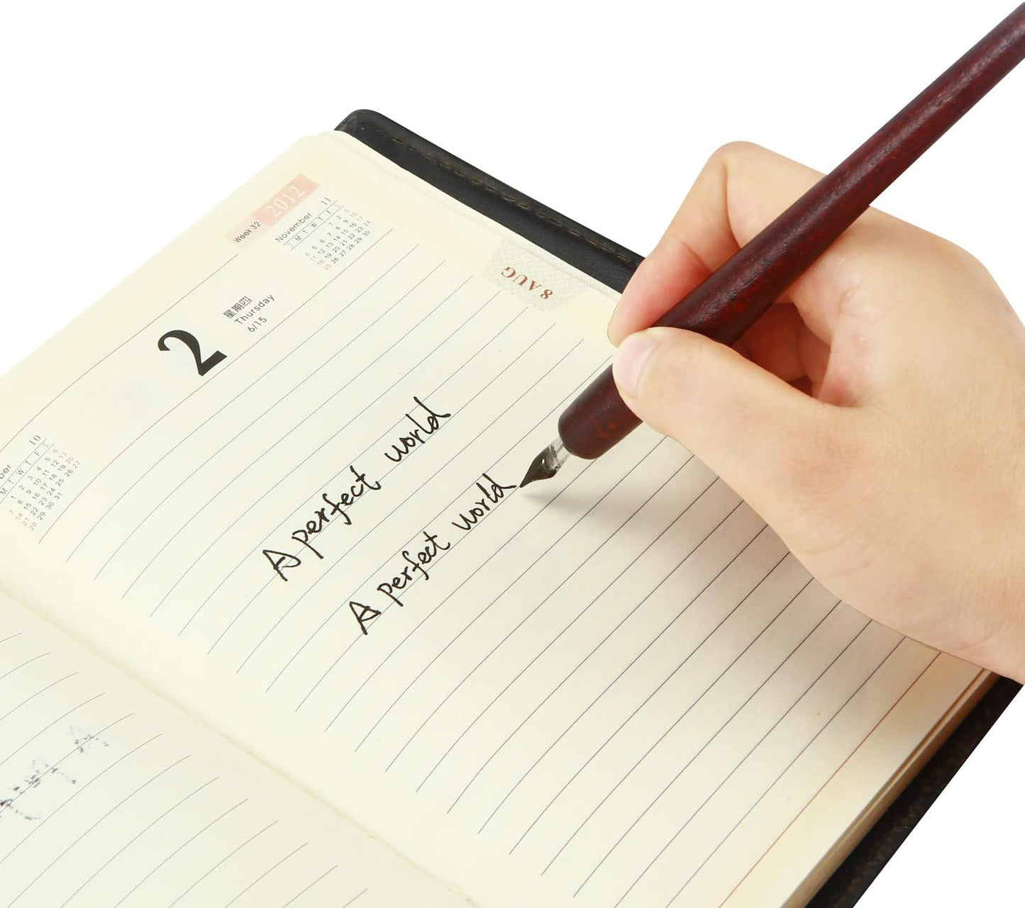 Calligraphy Pens Set -Wooden Dip Pen Handcrafted Calligraphy Set with 11 Nibs & Black Ink