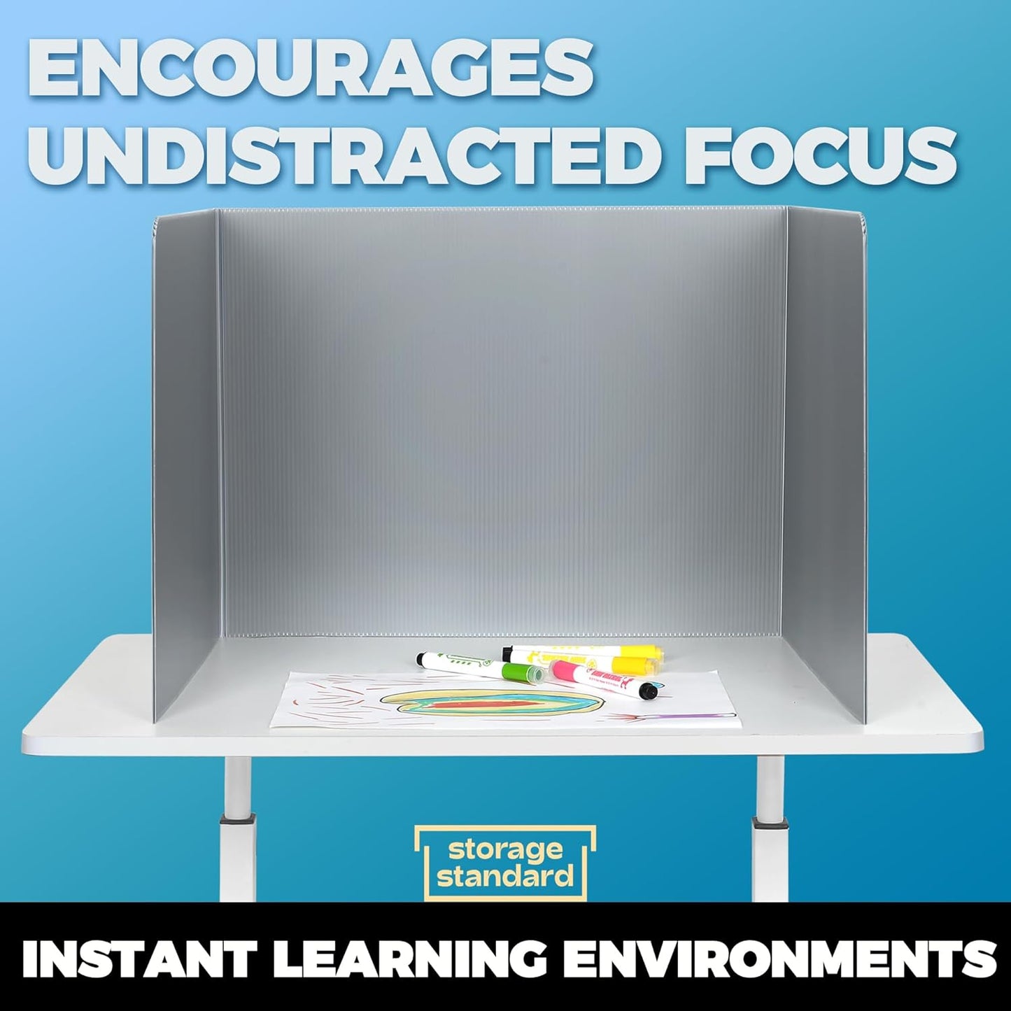 20-Pack Desk Dividers for Students - Durable & Waterproof Plastic Privacy Shield Divider, Classroom Folders Teacher Supplies, Easy-to-Clean Plastic Study Carrel Folder Boards for Student Desks, Grey