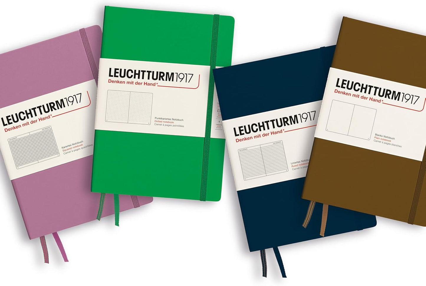 LEUCHTTURM1917 - Notebook Hardcover Medium A5-251 Numbered Pages for Writing and Journaling - Thinking Ahead (Dotted Paper, Dusty Rose)
