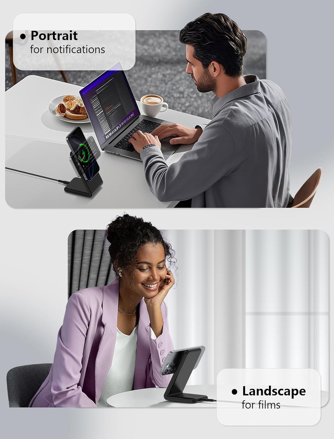 Mag.Safe Charger - iPhone Charger Stand, Fast Magnetic Wireless Charger for iPhone 17/16/15/14/13/12 Series - Black