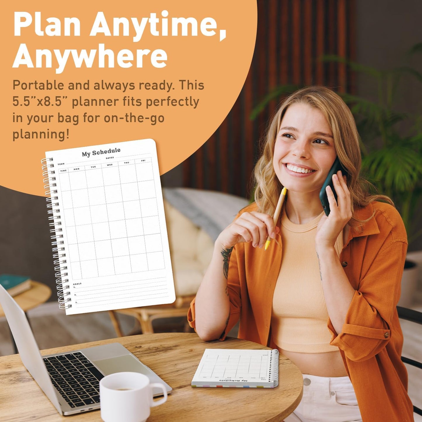 Sweetzer & Orange Academic Planner 2025-2026 – Student Planner for August 2025 to July 2026 – Weekly & Monthly Layout – Sturdy Cover & Stickers – Multicolor Stripes Design – 5.5” x 8.5”