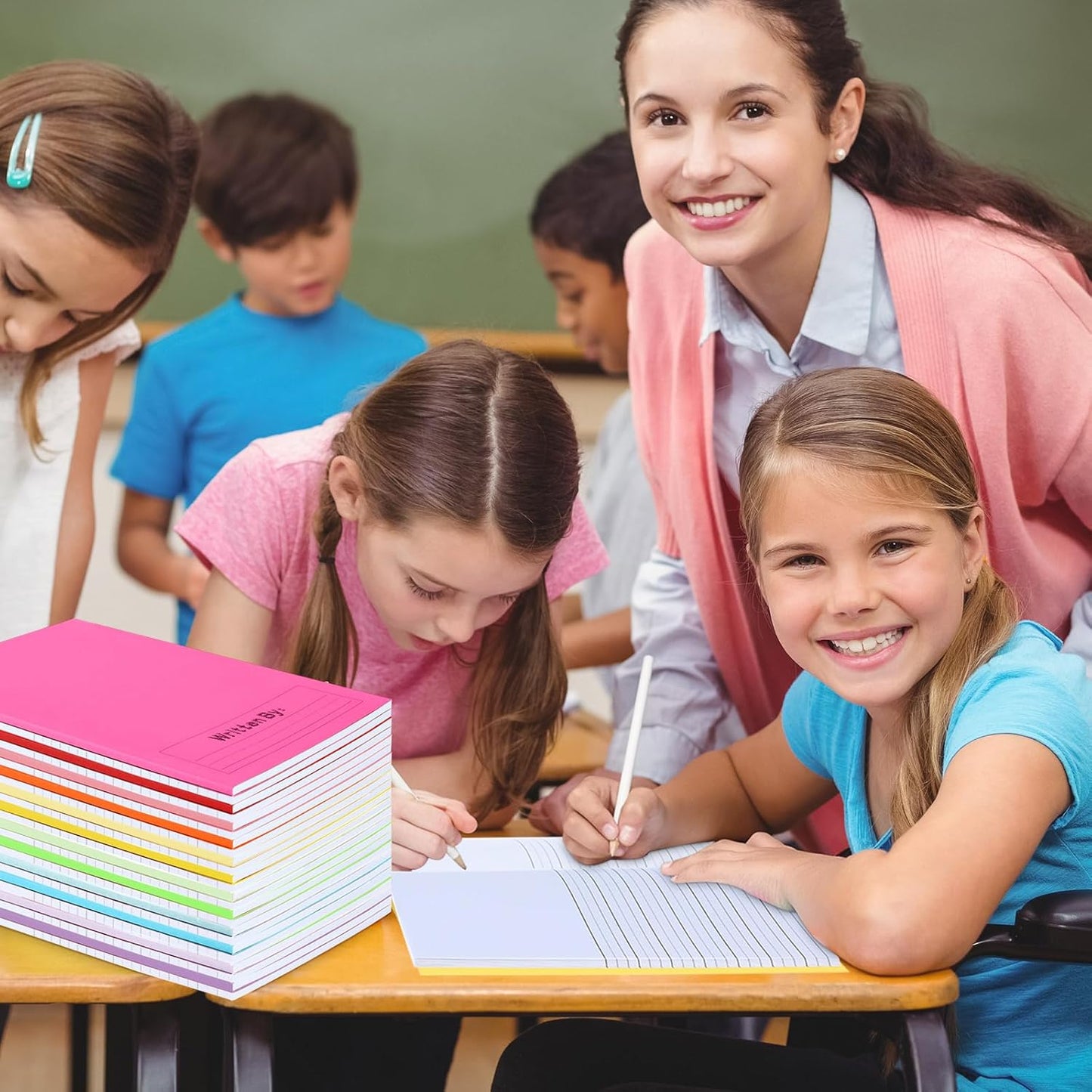 Henoyso 48 Pcs 120 Pages Primary Composition Notebooks K-2 9 3/4 x 7 1/2 Inch Journals Primary Journals Blank Books for Kids to Write Stories Kindergarten (Classic Color)