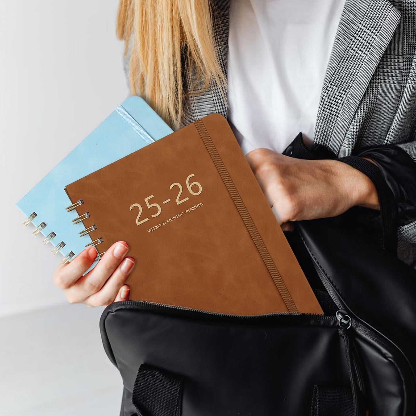 Academic Planner 2025-2026, Weekly and Monthly Calendar Planner, July 2025 - June 2026, 6.4" x 8.5", Faux Leather Cover Yearly Teacher Student Planning Agenda Book with Tabs, Pocket, Notes(Brown)