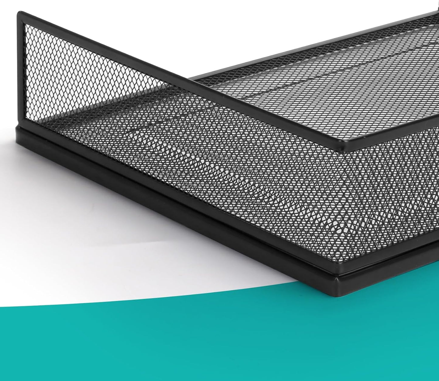 Wire Mesh Letter Trays Paper Tray Desk File Organizer, 2 Pack Stackable Metal Front-Load Documents Tray for Office Supplies File (Transverse)