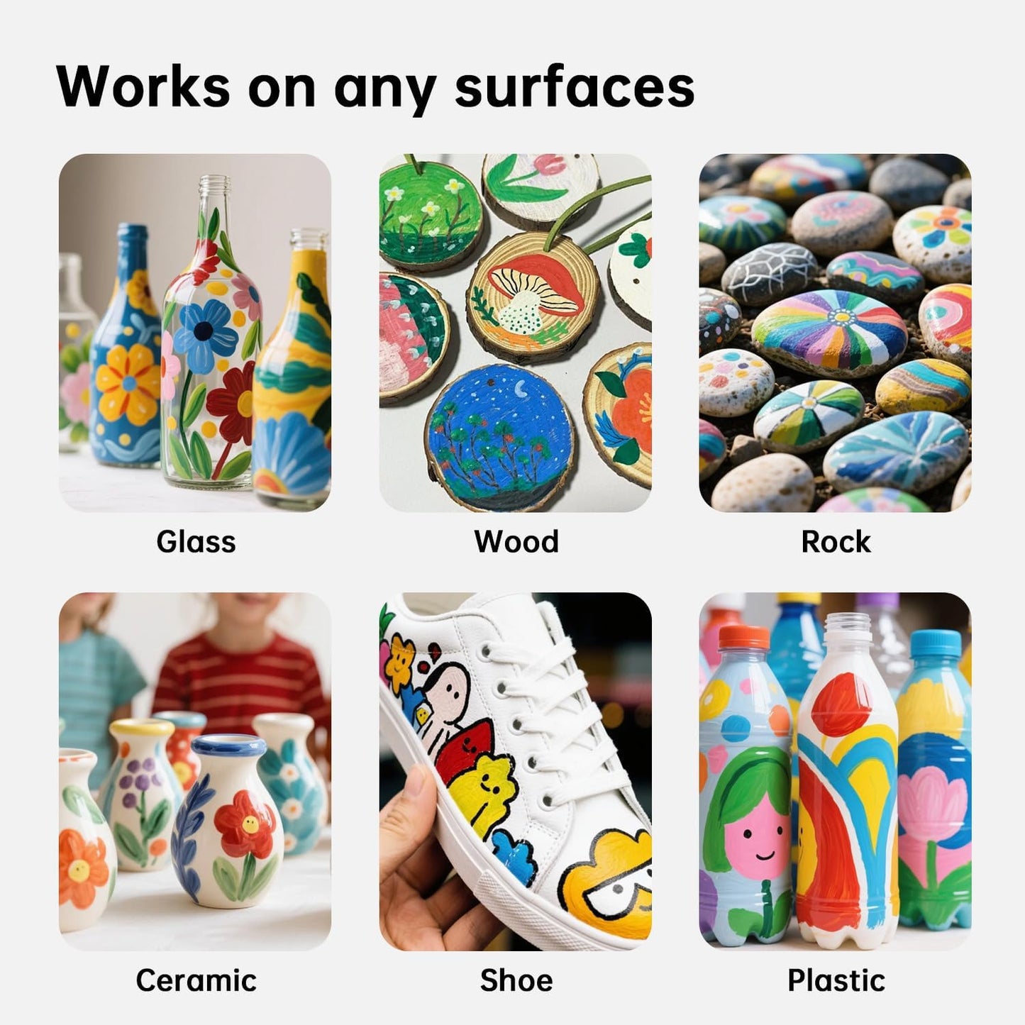 GC QUILL Acrylic Paint Markers – 48 Colors Acrylic Paint Pens with Brush Tip for Rock, Wood, Glass, Canvas, DIY Crafts – Acrylic Markers Set for Kids, Adults, Artists & Crafters GC-AM48