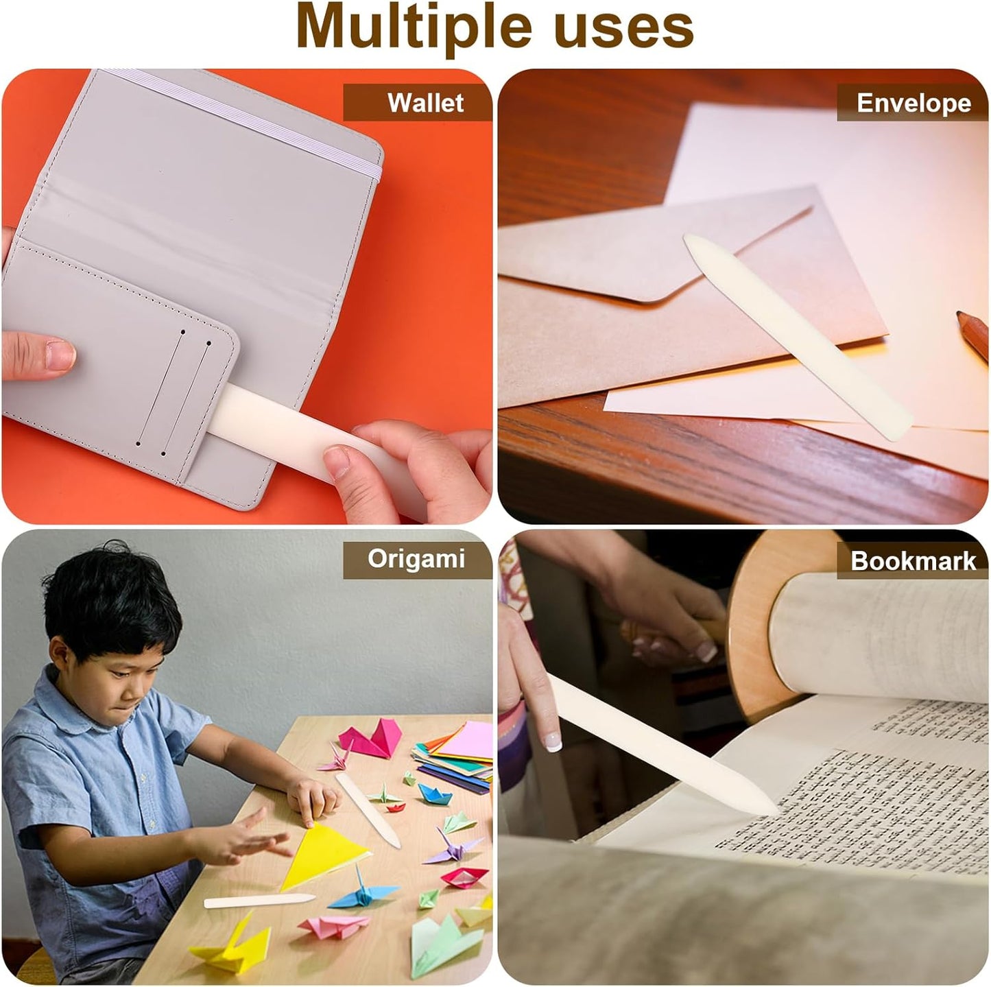 20 Pack Bone Folder Tool, Plastic Bone Folder Crafts Scoring Folding Creasing Paper Crafting Scrapbooking Tool for Paper Leathercrafts Bookbinding and DIY Card Making Handmade