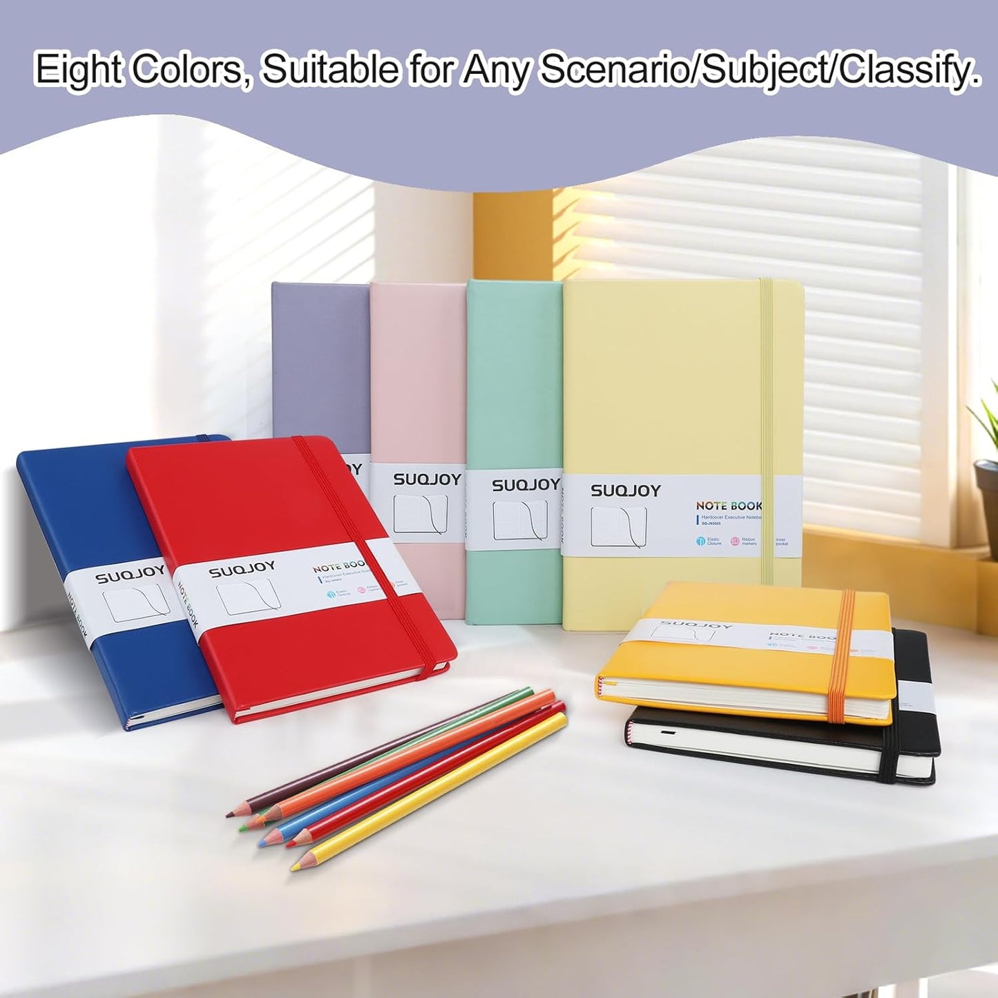 Lined Journal Notebook for Women Men,5.5"x8.3",100 GSM Thick Paper, A5 Hardcover Leather Journaling Notebooks for Writing,Travel,Work & School,College Ruled Notebooks for Note Taking Diary(Purple)