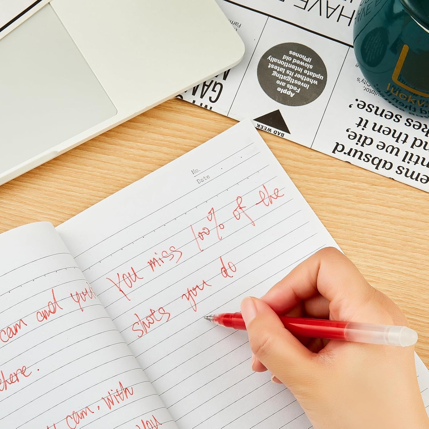 Volcanics Erasable Gel Ink Pens 20 Pack – 7 Black, 7 Blue, 6 Red Heat Erasable Gel Pens, Smooth Writing, No Refill Needed, No Smudge, for School, Office, Journaling, Note Taking